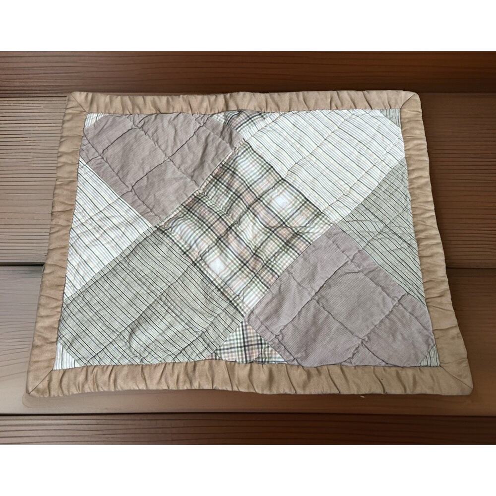 Vintage Woolrich Earth tone Plaid Patchwork Pillow Sham Rustic Farmhouse Cotton